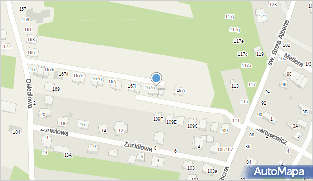 Wierzchowisko, Osiedlowa, 167p, mapa Wierzchowisko