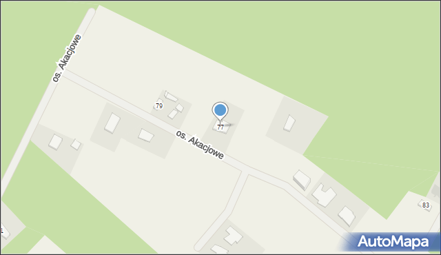 Wierzyce, Osiedle Akacjowe, 77, mapa Wierzyce