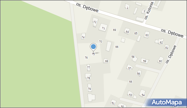 Wierzyce, Osiedle Dębowe, 75, mapa Wierzyce