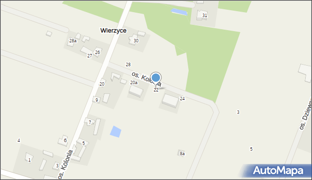 Wierzyce, Osiedle Kolonia, 22, mapa Wierzyce