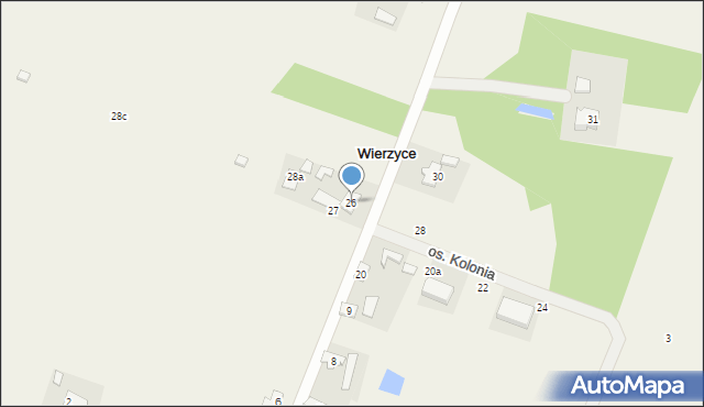 Wierzyce, Osiedle Kolonia, 26, mapa Wierzyce