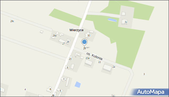 Wierzyce, Osiedle Kolonia, 28, mapa Wierzyce