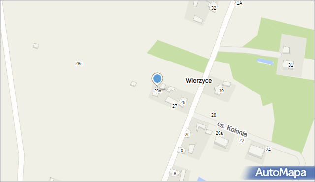 Wierzyce, Osiedle Kolonia, 28a, mapa Wierzyce