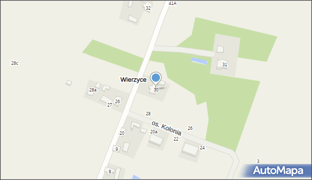 Wierzyce, Osiedle Kolonia, 30, mapa Wierzyce