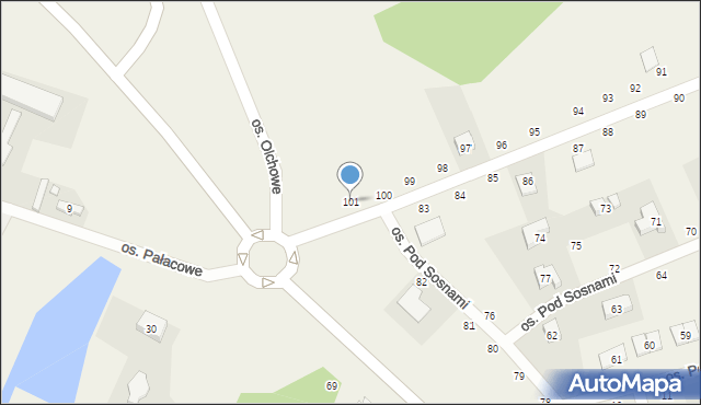 Wierzyce, Osiedle Pod Sosnami, 101, mapa Wierzyce