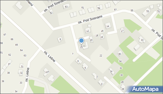 Wierzyce, Osiedle Pod Sosnami, 21, mapa Wierzyce