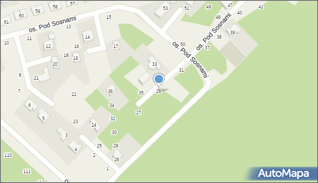 Wierzyce, Osiedle Pod Sosnami, 29, mapa Wierzyce