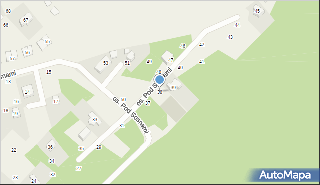 Wierzyce, Osiedle Pod Sosnami, 38, mapa Wierzyce