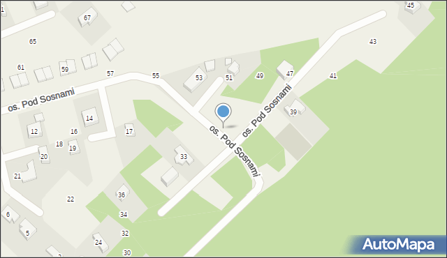 Wierzyce, Osiedle Pod Sosnami, 50, mapa Wierzyce