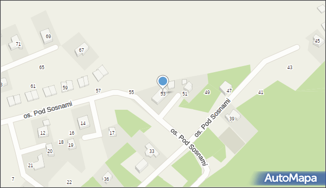 Wierzyce, Osiedle Pod Sosnami, 53, mapa Wierzyce