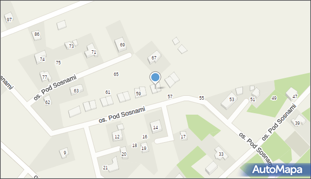 Wierzyce, Osiedle Pod Sosnami, 56, mapa Wierzyce