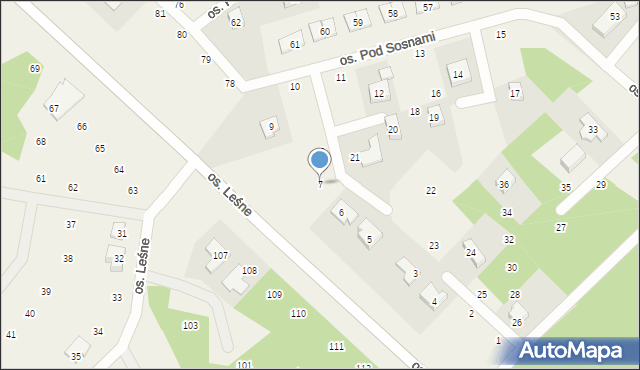 Wierzyce, Osiedle Pod Sosnami, 7, mapa Wierzyce