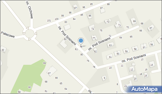 Wierzyce, Osiedle Pod Sosnami, 76, mapa Wierzyce