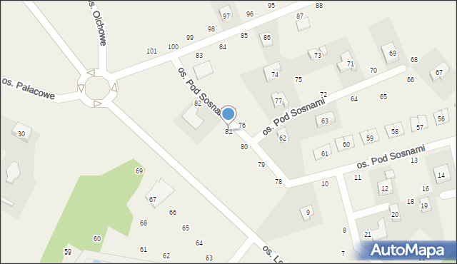 Wierzyce, Osiedle Pod Sosnami, 81, mapa Wierzyce