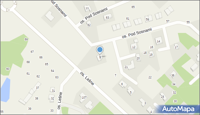 Wierzyce, Osiedle Pod Sosnami, 9, mapa Wierzyce