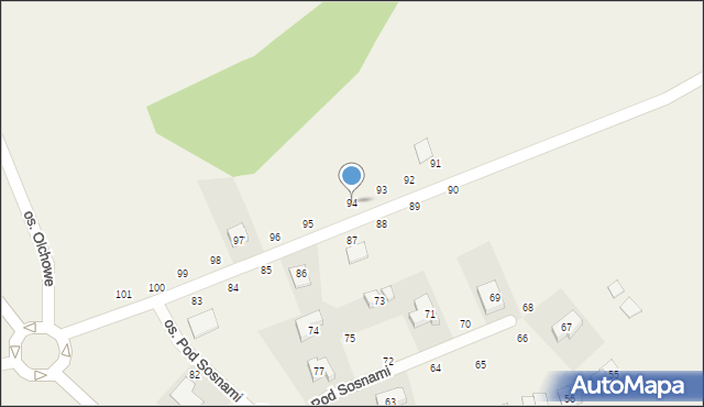 Wierzyce, Osiedle Pod Sosnami, 94, mapa Wierzyce