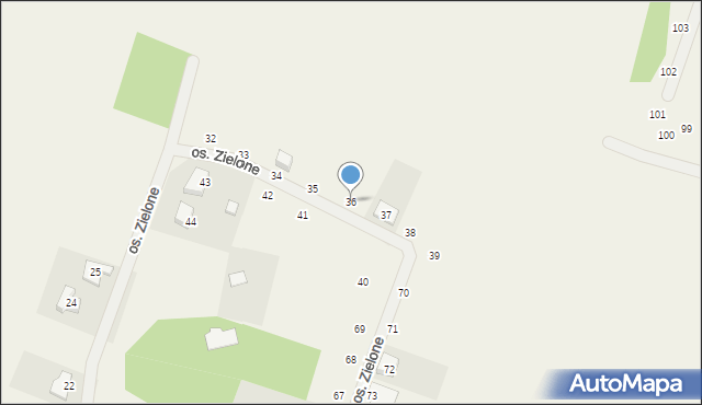 Wierzyce, Osiedle Zielone, 36, mapa Wierzyce