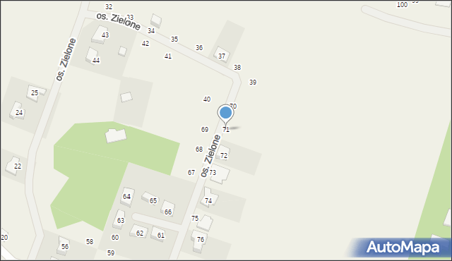 Wierzyce, Osiedle Zielone, 71, mapa Wierzyce