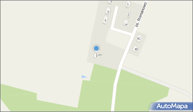 Wilcze Błota, Osiedle Romanowo, 1, mapa Wilcze Błota
