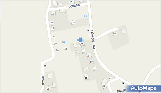 Wilczkowice, Oświęcimska, 75A, mapa Wilczkowice
