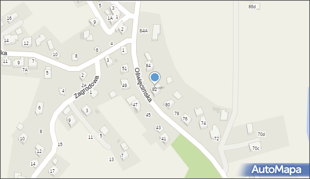 Wilczkowice, Oświęcimska, 82, mapa Wilczkowice