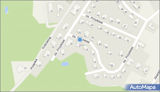 Wilkanowo, Osiedle Przylesie, 17, mapa Wilkanowo