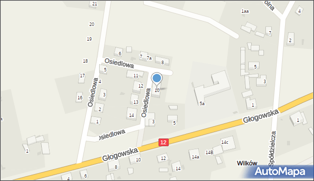 Wilków, Osiedlowa, 10, mapa Wilków