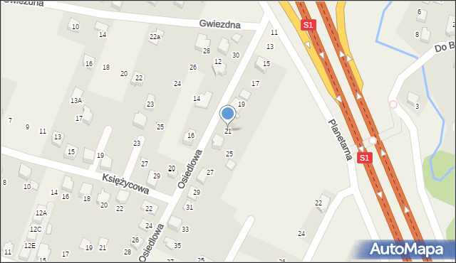 Wilkowice, Osiedlowa, 21, mapa Wilkowice