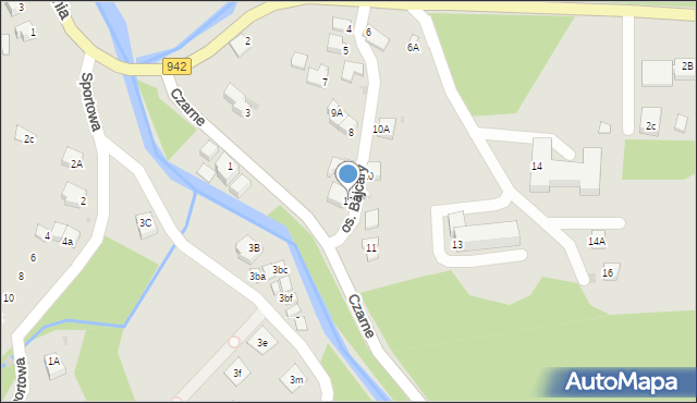Wisła, Osiedle Bajcary, 12, mapa Wisła