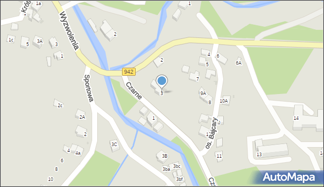 Wisła, Osiedle Bajcary, 3, mapa Wisła