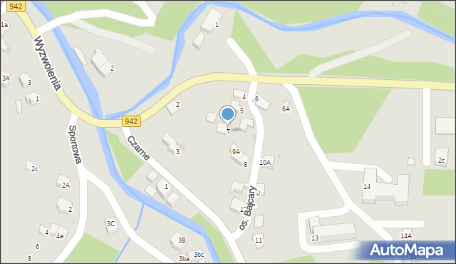 Wisła, Osiedle Bajcary, 7, mapa Wisła