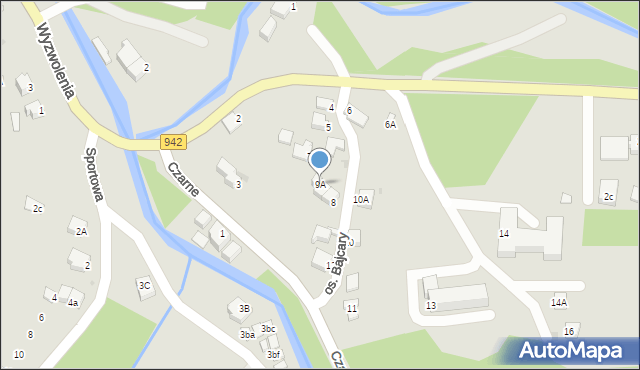 Wisła, Osiedle Bajcary, 9A, mapa Wisła