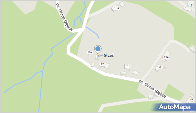 Wisła, Osiedle Górne Głębce, 16, mapa Wisła