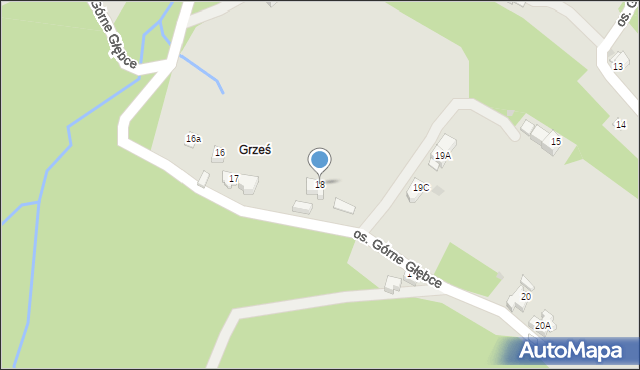 Wisła, Osiedle Górne Głębce, 18, mapa Wisła