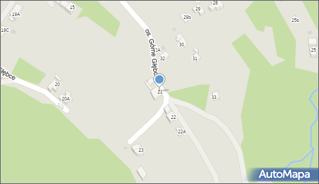 Wisła, Osiedle Górne Głębce, 21, mapa Wisła