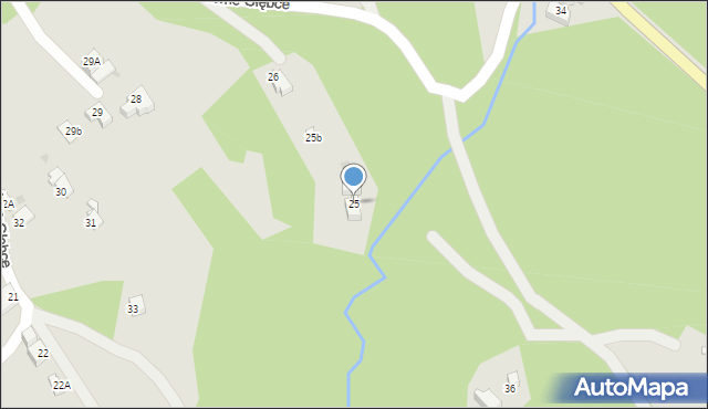 Wisła, Osiedle Górne Głębce, 25, mapa Wisła