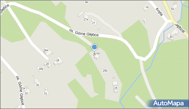 Wisła, Osiedle Górne Głębce, 26, mapa Wisła