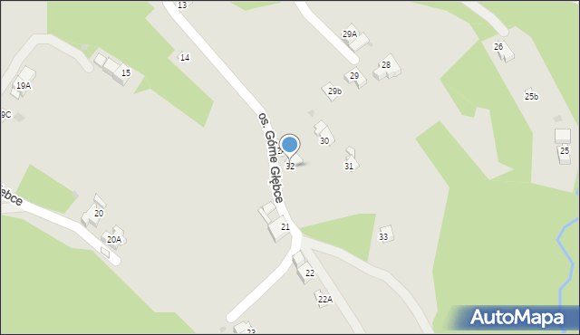 Wisła, Osiedle Górne Głębce, 32, mapa Wisła
