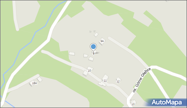 Wisła, Osiedle Górne Głębce, 9, mapa Wisła