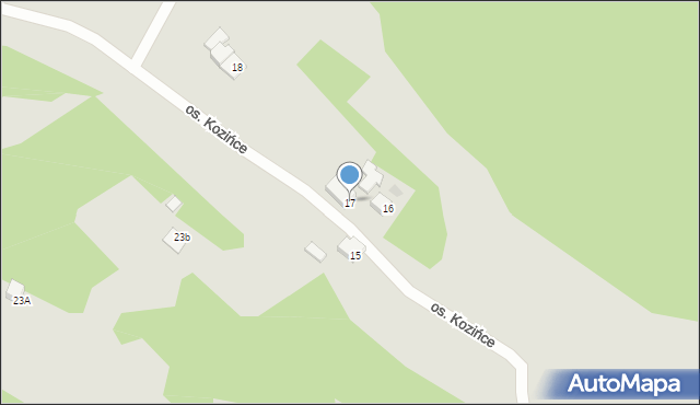 Wisła, Osiedle Kozińce, 17, mapa Wisła