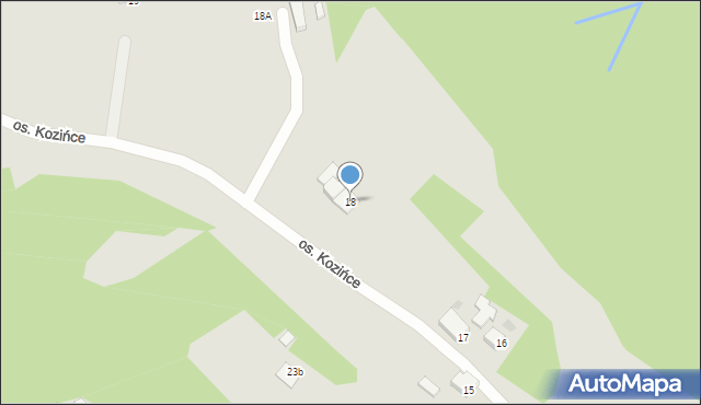 Wisła, Osiedle Kozińce, 18, mapa Wisła