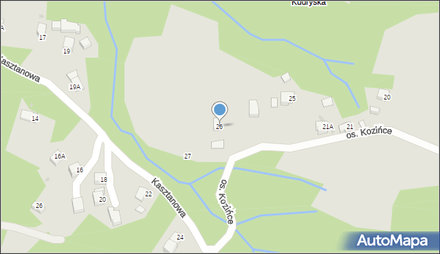 Wisła, Osiedle Kozińce, 26, mapa Wisła