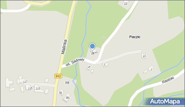 Wisła, Osiedle Sadowy, 1B, mapa Wisła