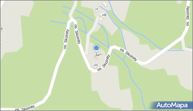 Wisła, Osiedle Skolnity, 19A, mapa Wisła