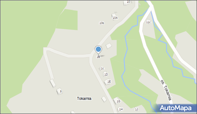 Wisła, Osiedle Tokarnia, 1B, mapa Wisła