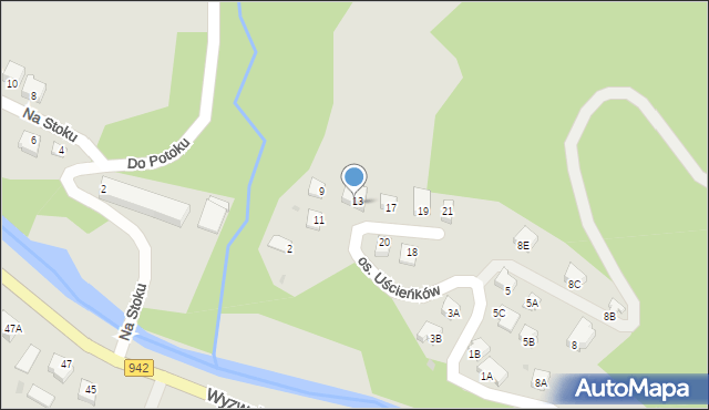 Wisła, Osiedle Uścieńków, 7, mapa Wisła