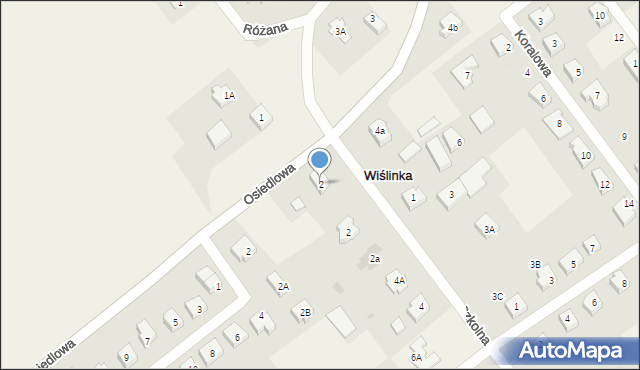 Wiślinka, Osiedlowa, 2, mapa Wiślinka