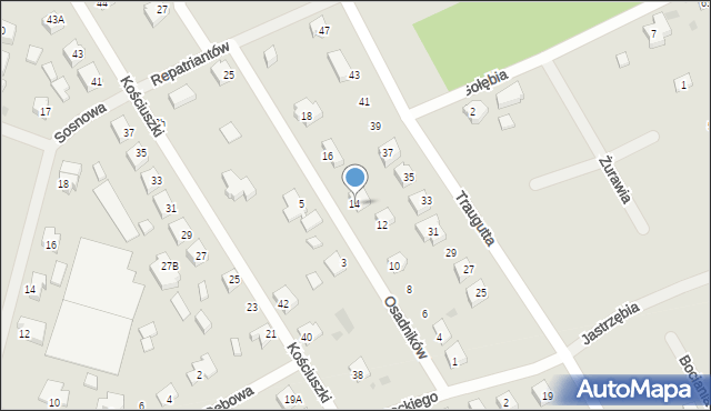 Witnica, Osadników, 14, mapa Witnica