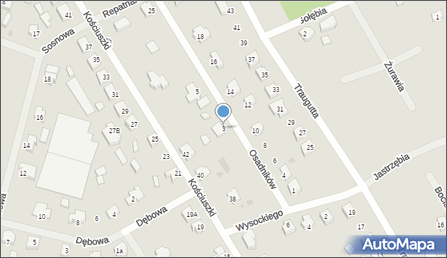 Witnica, Osadników, 3, mapa Witnica