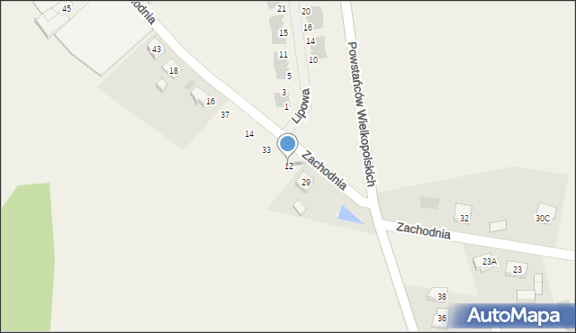 Włoszakowice, Osady, 12, mapa Włoszakowice